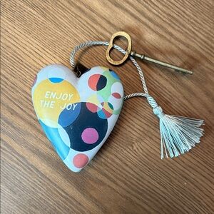 Art Hearts Ornament with Key and Tassel